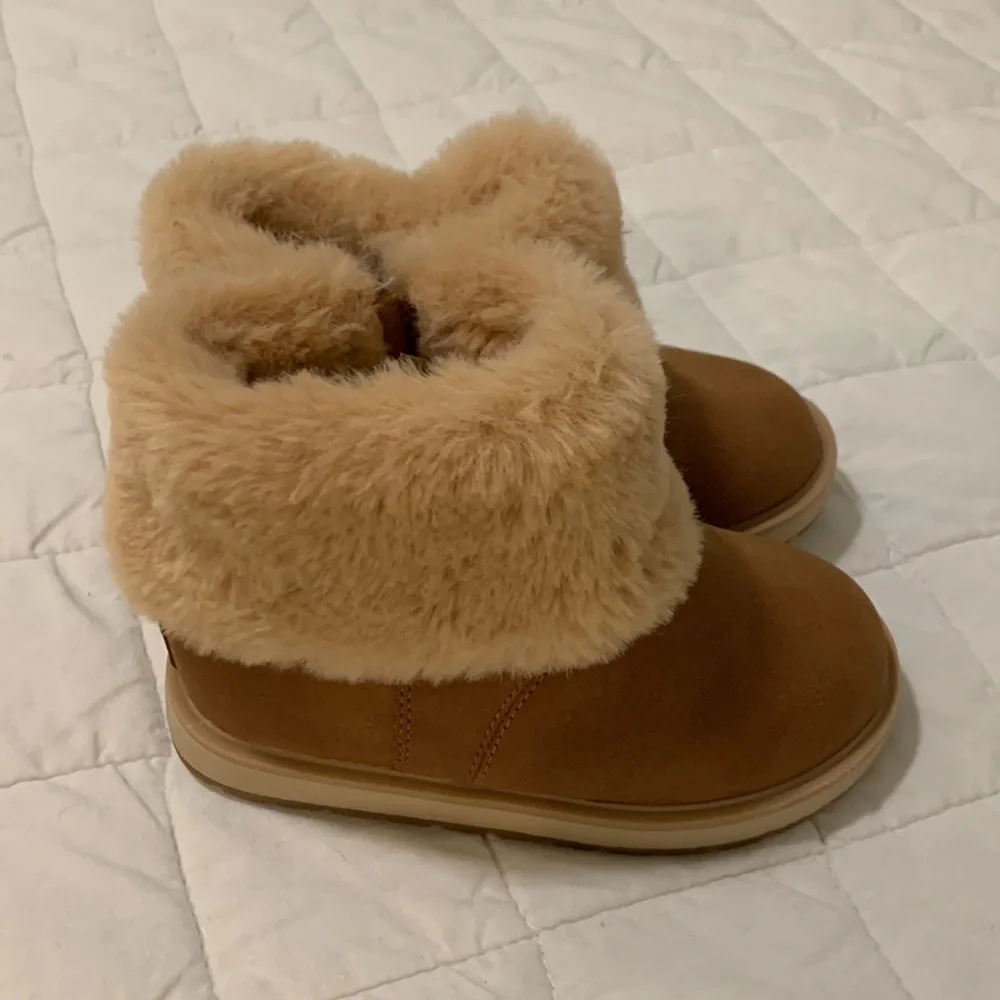 Zara Kids Tan Brown Faux Fur Lined Winter Boots